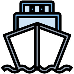 Ship Colored Line Icon