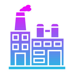 Fototapeta premium Factory Glyph Gradient Icon