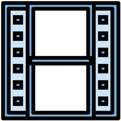 Film Strip Colored Line Icon