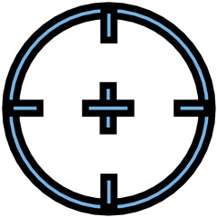 Shooting Target Colored Line Icon