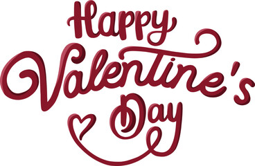 Red vector lettering Happy Valentine's Day