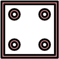 Dice Colored Line Icon