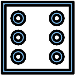 Dice Colored Line Icon