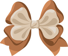 Vector beige and brown bow for the holiday