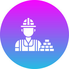 Builder Gradient Circle Glyph Inverted Icon