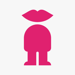 Human Lips Logo Design Concept With Human Body and Lips Symbol Vector Template