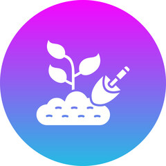 Planting Gradient Circle Glyph Inverted Icon