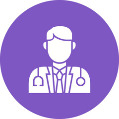 Doctor Multicolor Circle Glyph Inverted Icon