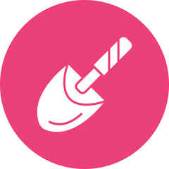 Trowel Multicolor Circle Glyph Inverted Icon
