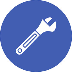 Wrench Multicolor Circle Glyph Inverted Icon