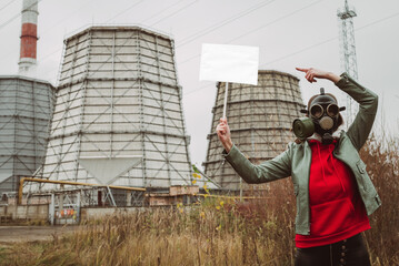 Gas mask activist