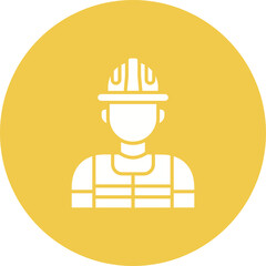 Worker Multicolor Circle Glyph Inverted Icon