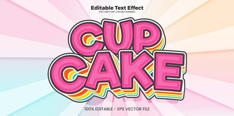 Cup Cake editable text effect in modern trend style