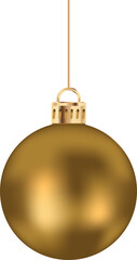 Christmas ball decoration in gold tone