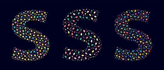 Pattern colors leaves letter S
