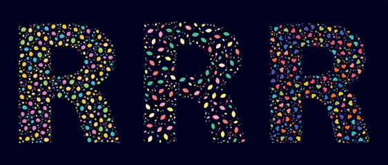 Pattern colors leaves letter R