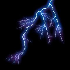 Isolated lightning bolt on dark background for compositing