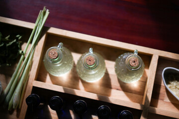 Unique decorative bottle with perfume and essential oil