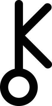 Chiron astrology symbol minimal with no background.