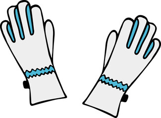 Winter snowboard gloves illustrtion