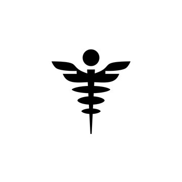 Caduceus medical symbol isolated on white background