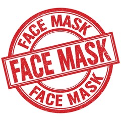 FACE MASK written word on red stamp sign