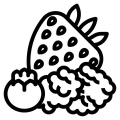 berries line icon