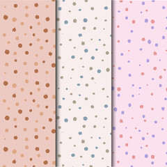 set of polcadots seamless patterns for baby