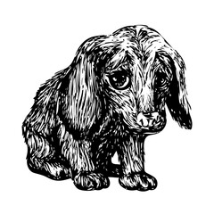Little cute guilty puppy. Doodle dog illustration