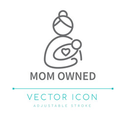 Fototapeta premium Mom Owned Business Line Icon
