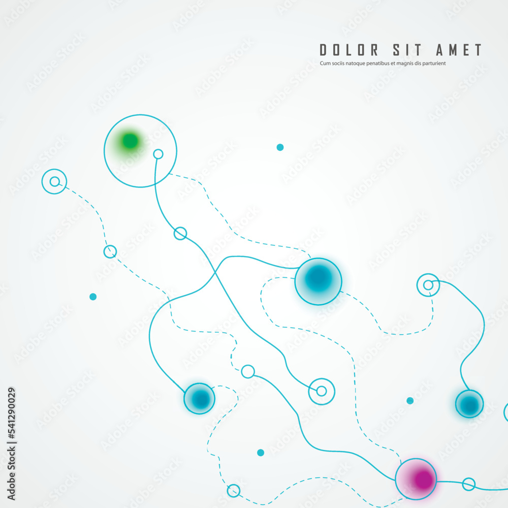 Leinwandbilder Abstract graphic design with connection background. Vector color illustration structure. Smooth wavy lines