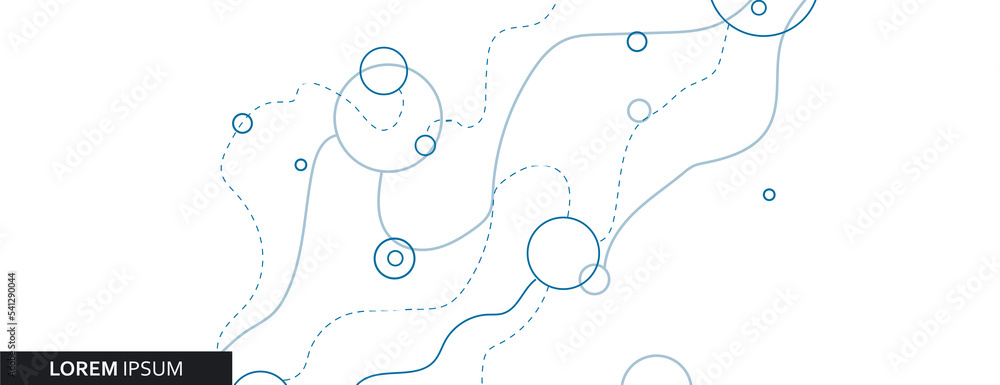Poster Abstract vector pattern. Simple smooth lines and circles. Stylish 2022 texture. Vector illustration background