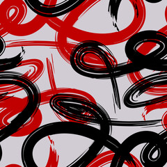 Seamless abstract pattern in black and red colors