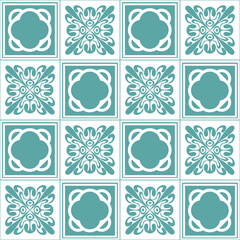 Trendy seamless pattern for ceramic tiles in spanish portuguese tyle, vector illustration eps