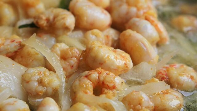 king prawn fish curry in a bowl on table 