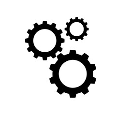 Fototapeta Settings gears (cogs) flat icon for apps and websites obraz