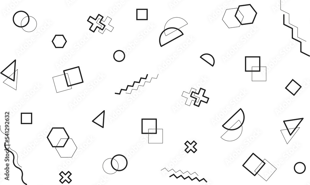 Aufkleber abstract geometric background and geometric seamless pattern. memphis style element. illustration