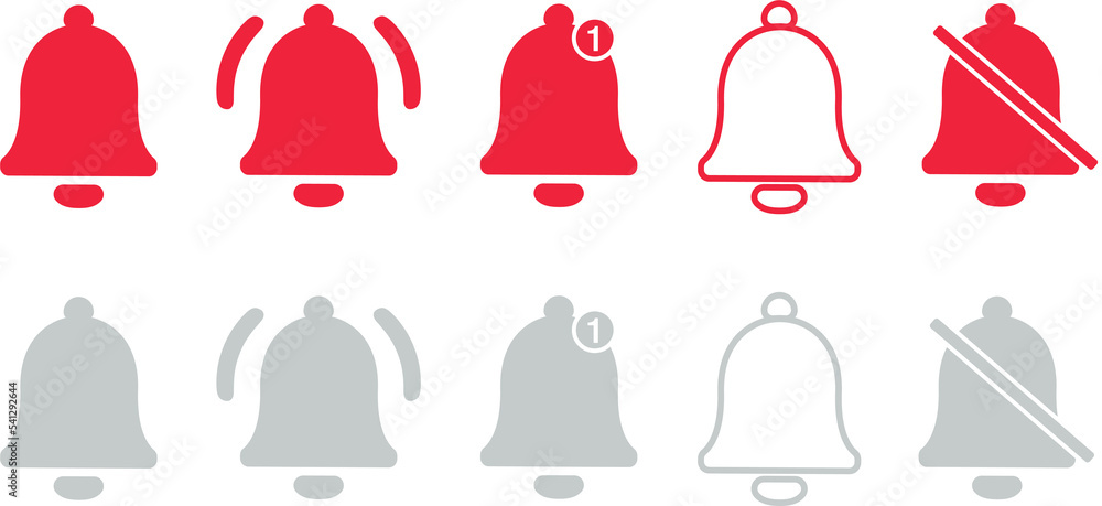 Poster message notification bell line icon for incoming inbox. illustration