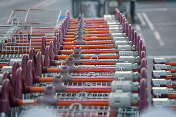 Shopping supermarket trolleys