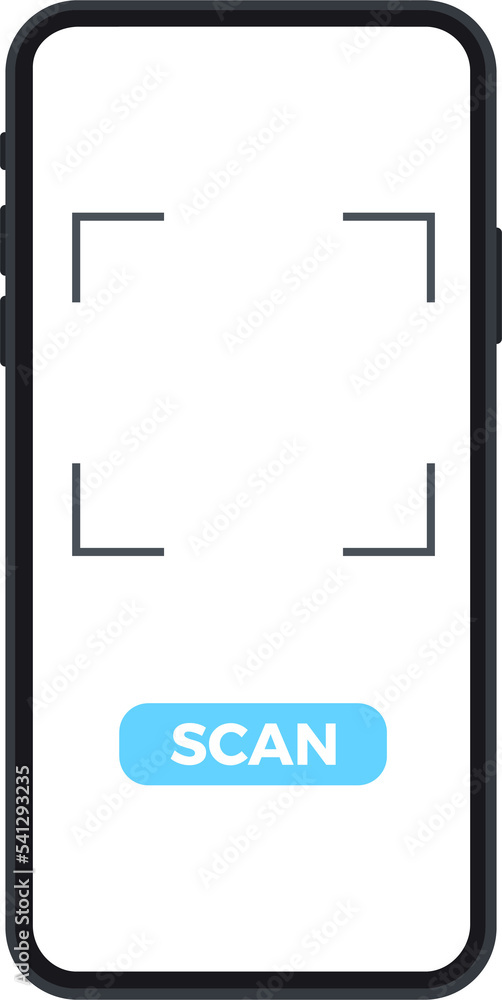 Poster scan qr code flat icon with phone. barcode. illustration