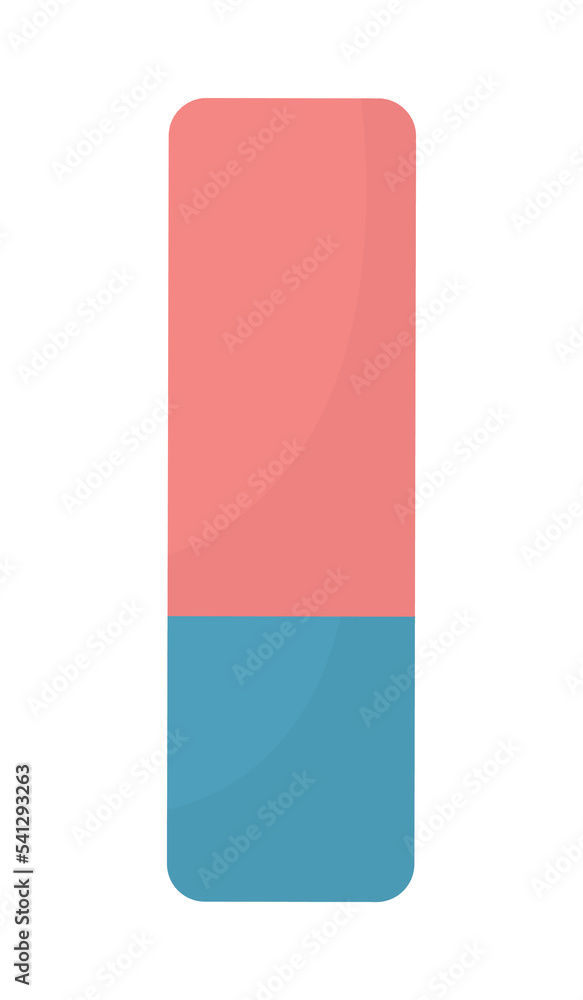 Poster eraser semi flat color vector object. remove pencil traces. editable element. full sized item on whi
