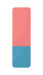 Eraser semi flat color vector object. Remove pencil traces. Editable element. Full sized item on white. Rubber tool simple cartoon style illustration for web graphic design and animation