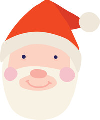 santa smiling face with red hat isolate vector design