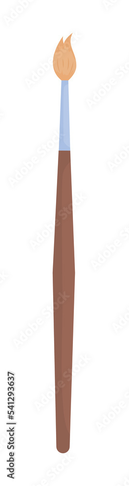 Poster paintbrush semi flat color vector object. drawing accessory. editable element. full sized item on wh