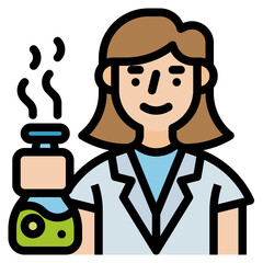 lab technician filled color line