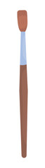 Brush semi flat color vector object. Paint applicator. Editable element. Full sized item on white. Drawing supplies simple cartoon style illustration for web graphic design and animation