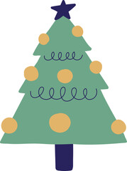 Obraz na płótnie Canvas green christmas tree isolate vector design
