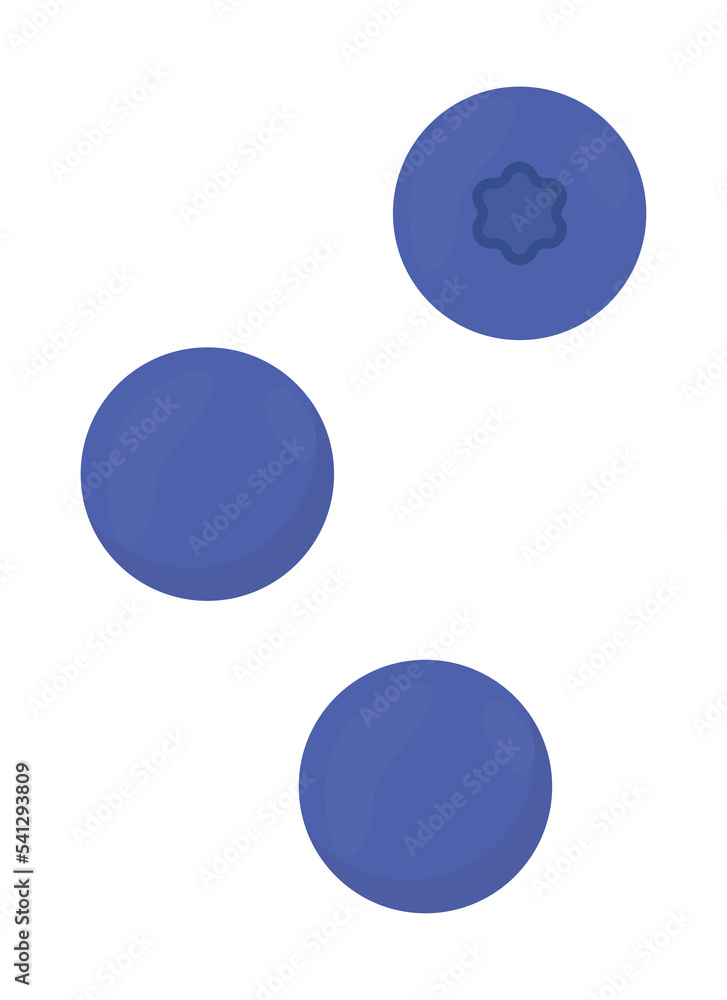 Poster blueberries semi flat color vector objects set. fresh food ingredient. editable elements. full sized