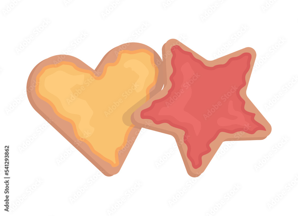Poster cookies semi flat color vector object. healthy homemade biscuits. editable element. full sized item 