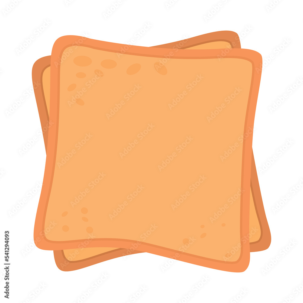 Poster roasted toasts semi flat color vector object. bread slices stack. editable element. full sized item 